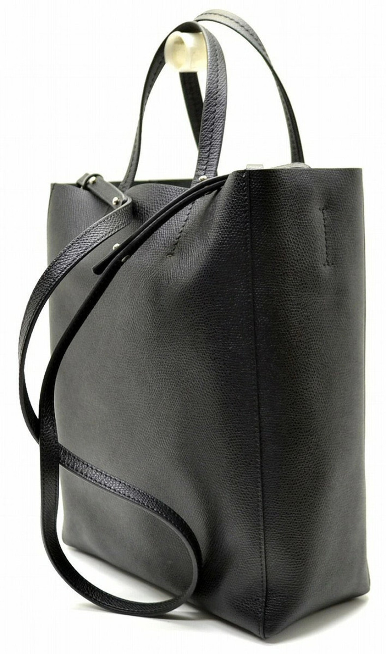 Celine Black Leather Handbag Tote Shoulder Cabas Bag Black
